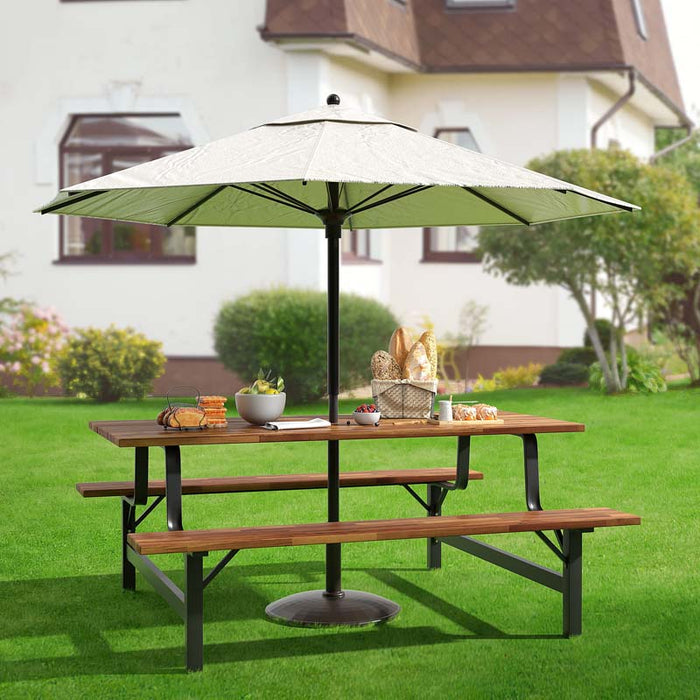 Picnic table discount set with umbrella