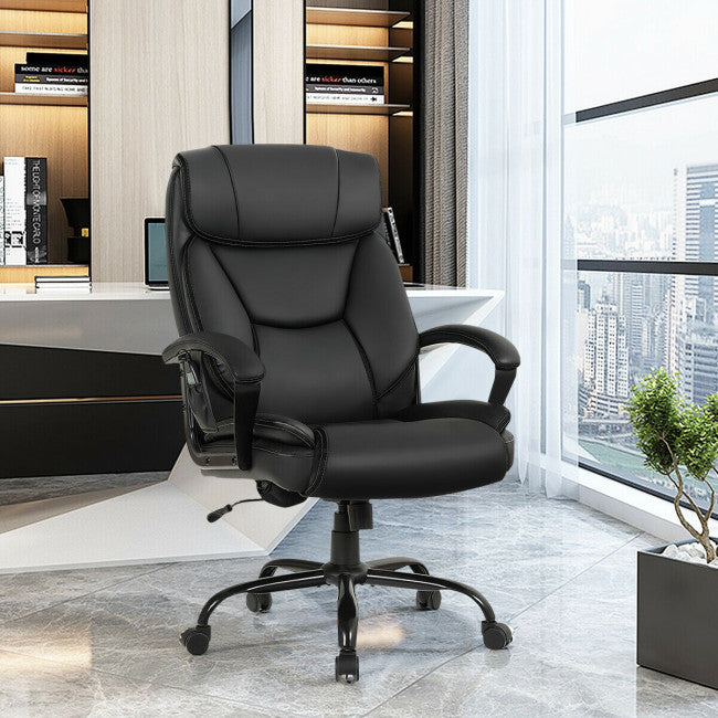 Big and Tall Executive Office Chair PU Leather Padded Wide