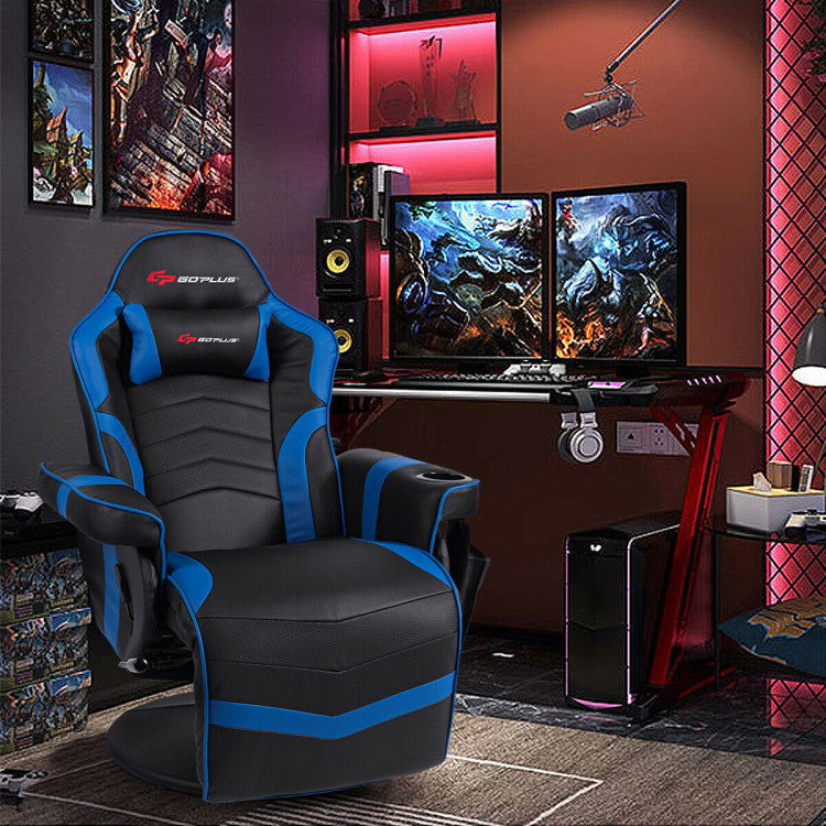 Red Ottoman Gaming Chair Ergonomic Swivel Computer Office High Back Foot  Stool