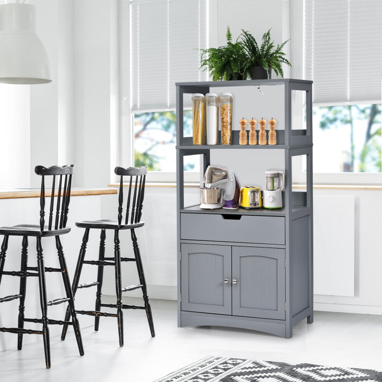 Bathroom Storage Cabinet with Drawer and Open Shelf and 2-Door Cabinet