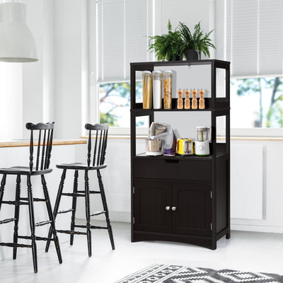 Bathroom Storage Cabinet with Drawer and Open Shelf and 2-Door Cabinet