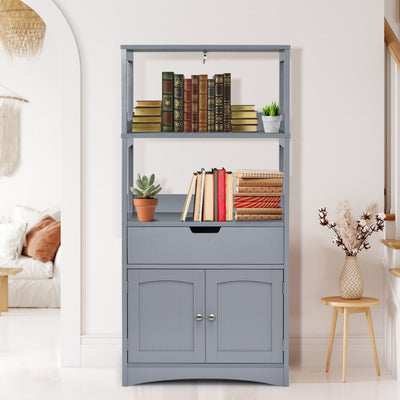 Bathroom Storage Cabinet with Drawer and Open Shelf and 2-Door Cabinet