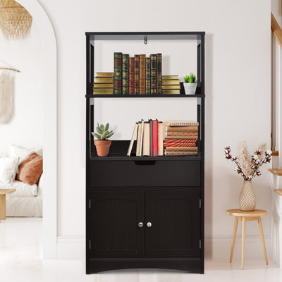 Bathroom Storage Cabinet with Drawer and Open Shelf and 2-Door Cabinet