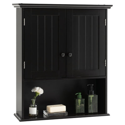 2-Door Wall Mount Bathroom Storage Cabinet with Open Shelf