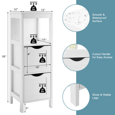 Freestanding Storage Cabinet with 2 Removable Drawers for Bathroom