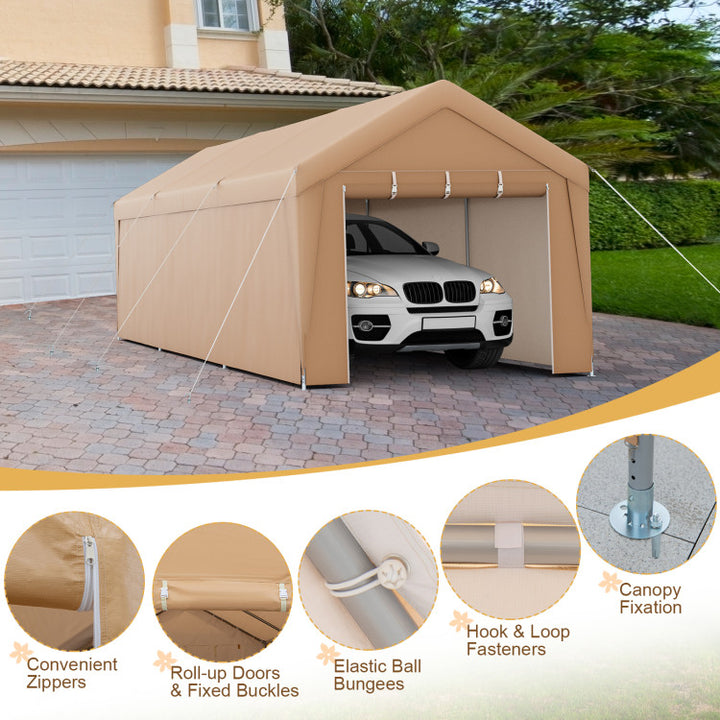 10 x 20 Feet Heavy Duty Car Canopy Tent Portable All Weather Garage Carport with Galvanized Steel Frame