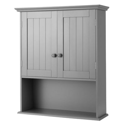 2-Door Wall Mount Bathroom Storage Cabinet with Open Shelf