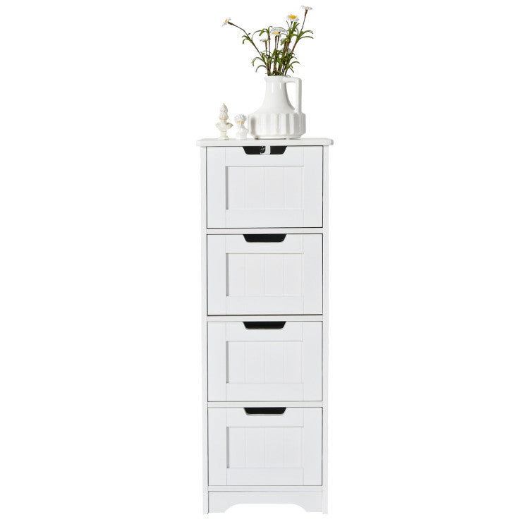 Free-Standing Side Storage Organizer with 4 Drawers