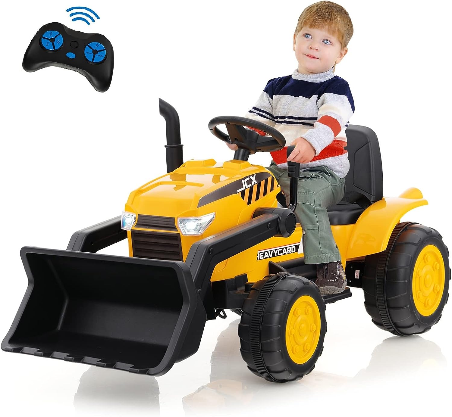 12V Kids Ride-On Excavator Tractor Toddlers Battery Powered Toy Loader ...