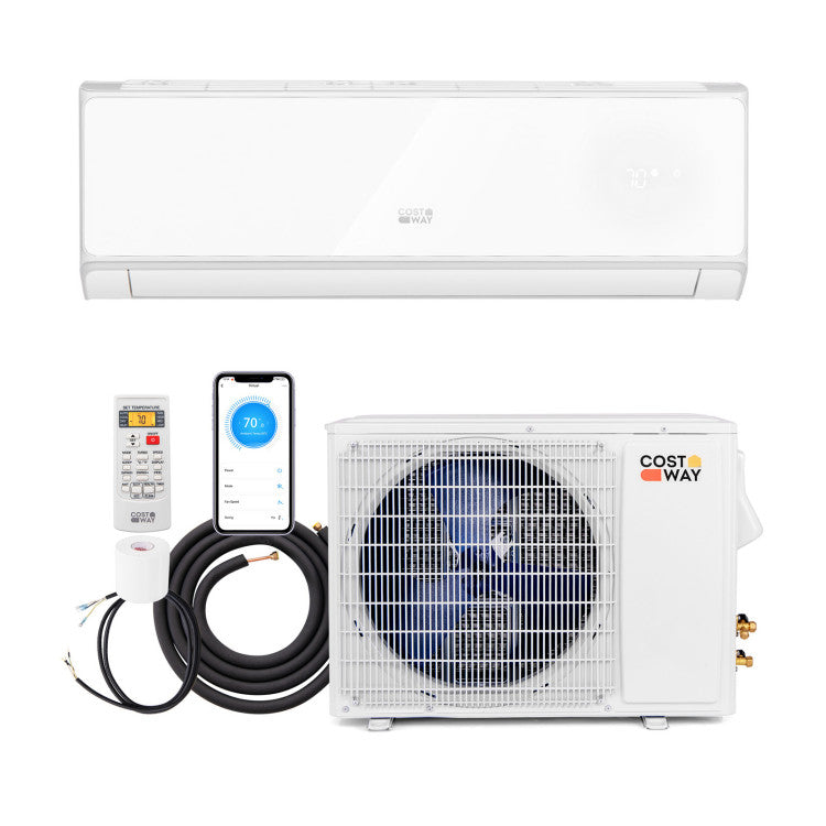 18000 BTU 4-in-1 Mini Split Air Conditioner & Heater 21 SEER2 208-230V Wifi Enabled Inverter AC Unit with Self-Cleaning Function and Auto Defrost