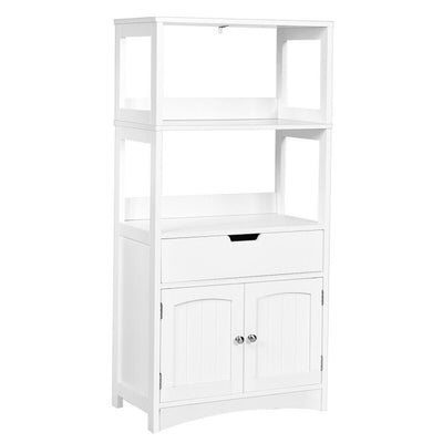 Bathroom Storage Cabinet with Drawer and Open Shelf and 2-Door Cabinet