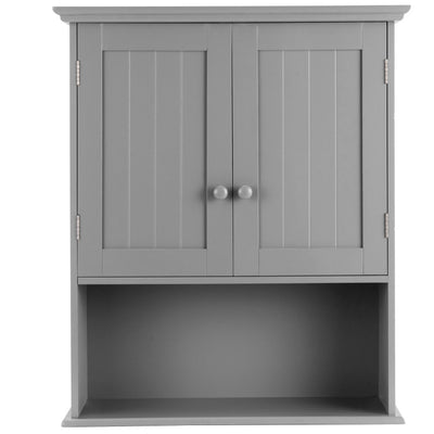 2-Door Wall Mount Bathroom Storage Cabinet with Open Shelf