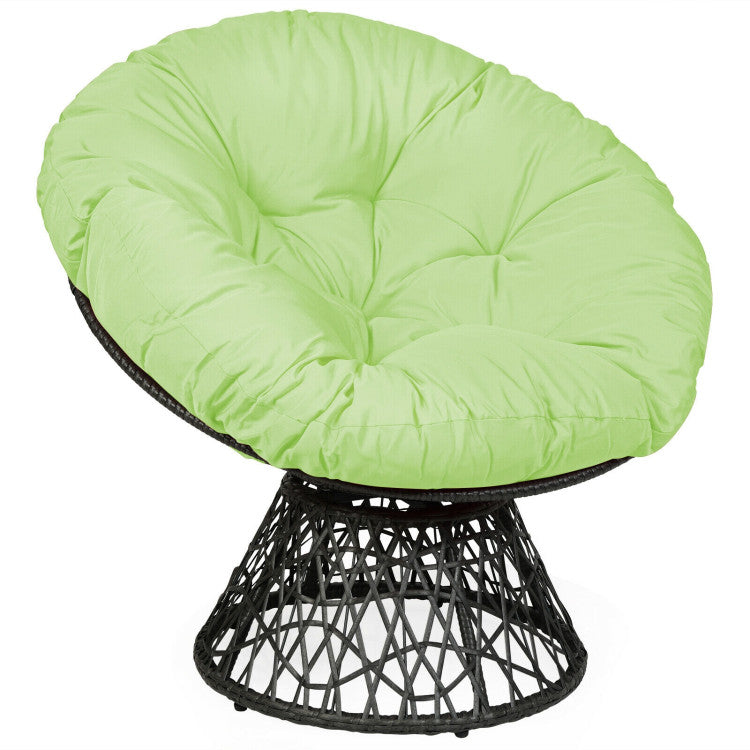 Rattan Papasan Chair Ergonomic 360-Degree Swivel with Soft Cushion