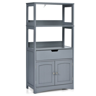 Bathroom Storage Cabinet with Drawer and Open Shelf and 2-Door Cabinet