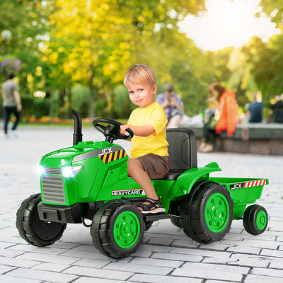 2-in-1 Kids Ride On Tractor Electric Toddler Toy Car with Detachable Trailer and Remote Control