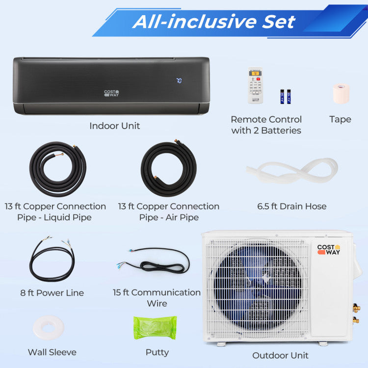 22000 BTU 4-in-1 Wifi Enabled Mini Split Air Conditioner & Heater 21 SEER2 208-230V Inverter AC Unit with 4 Working Modes and Voice Control