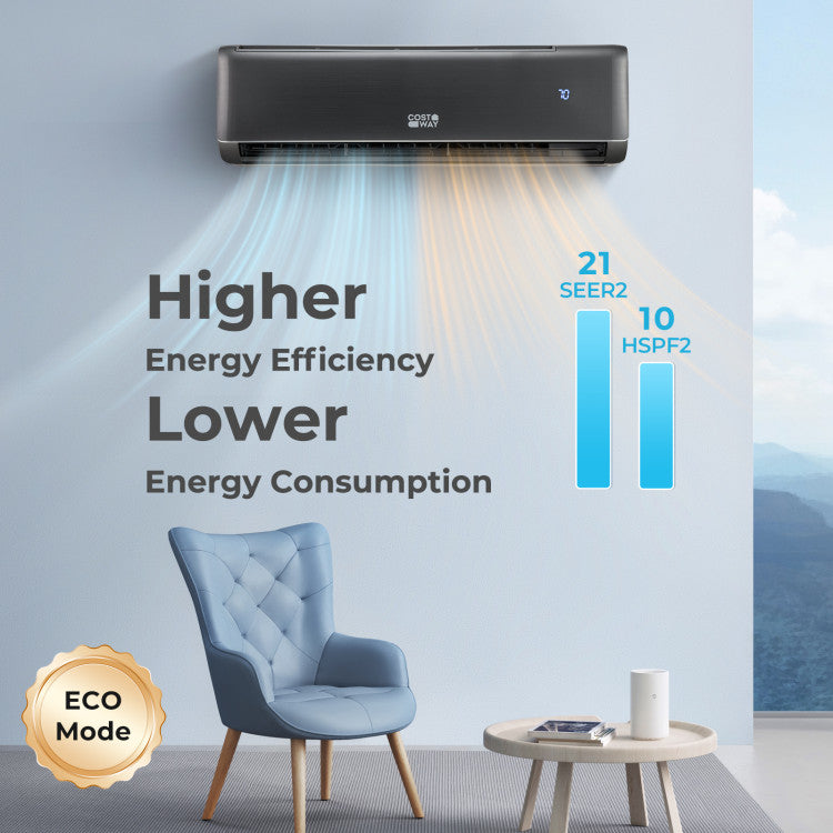 22000 BTU 4-in-1 Wifi Enabled Mini Split Air Conditioner & Heater 21 SEER2 208-230V Inverter AC Unit with 4 Working Modes and Voice Control