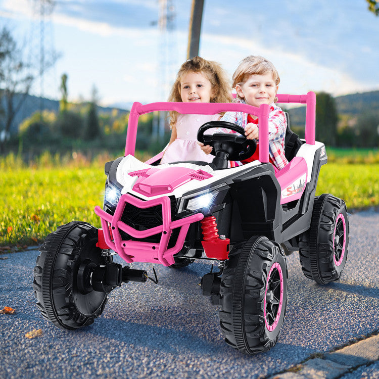 24V 2-Seater Kids Ride On UTV Off-Road Truck Battery Powered Toy Car with Remote Control and Suspension Spring System