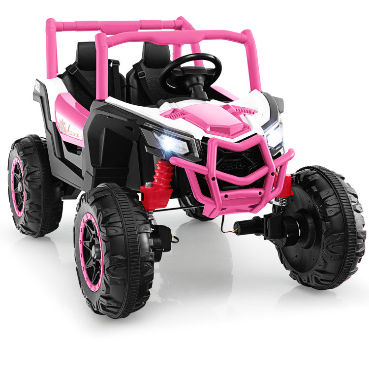 24V 2-Seater Kids Ride On UTV Off-Road Truck Battery Powered Toy Car with Remote Control and Suspension Spring System