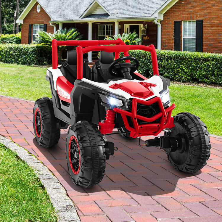 24V 2-Seater Kids Ride On UTV Off-Road Truck Battery Powered Toy Car with Remote Control and Suspension Spring System