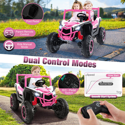 24V 2-Seater Kids Ride On UTV Off-Road Truck Battery Powered Toy Car with Remote Control and Suspension Spring System