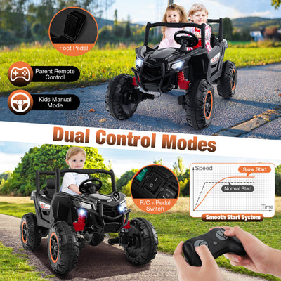 24V 2-Seater Kids Ride On UTV Off-Road Truck Battery Powered Toy Car with Remote Control and Suspension Spring System