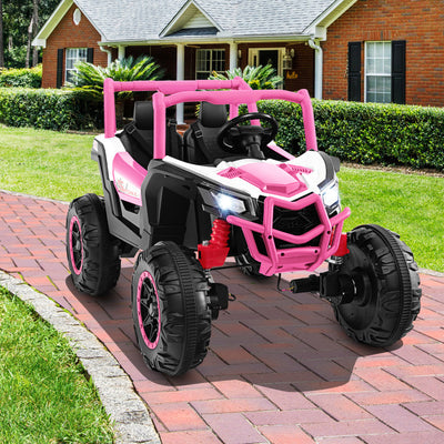 24V 2-Seater Kids Ride On UTV Off-Road Truck Battery Powered Toy Car with Remote Control and Suspension Spring System