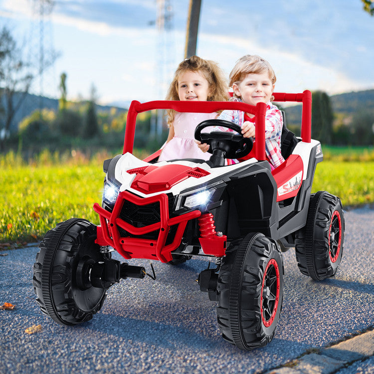 24V 2-Seater Kids Ride On UTV Off-Road Truck Battery Powered Toy Car with Remote Control and Suspension Spring System