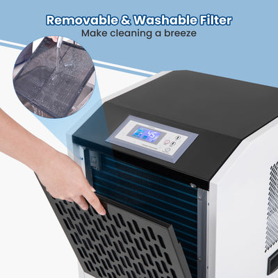 250 Pints Portable Commercial Dehumidifier Heavy Duty Industrial Dehumidifier with Auto Defrost Function and 24H Timer for Large Spaces Up To 8500 Sq.Ft