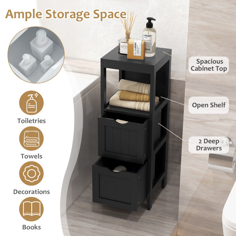 Freestanding Storage Cabinet with 2 Removable Drawers for Bathroom