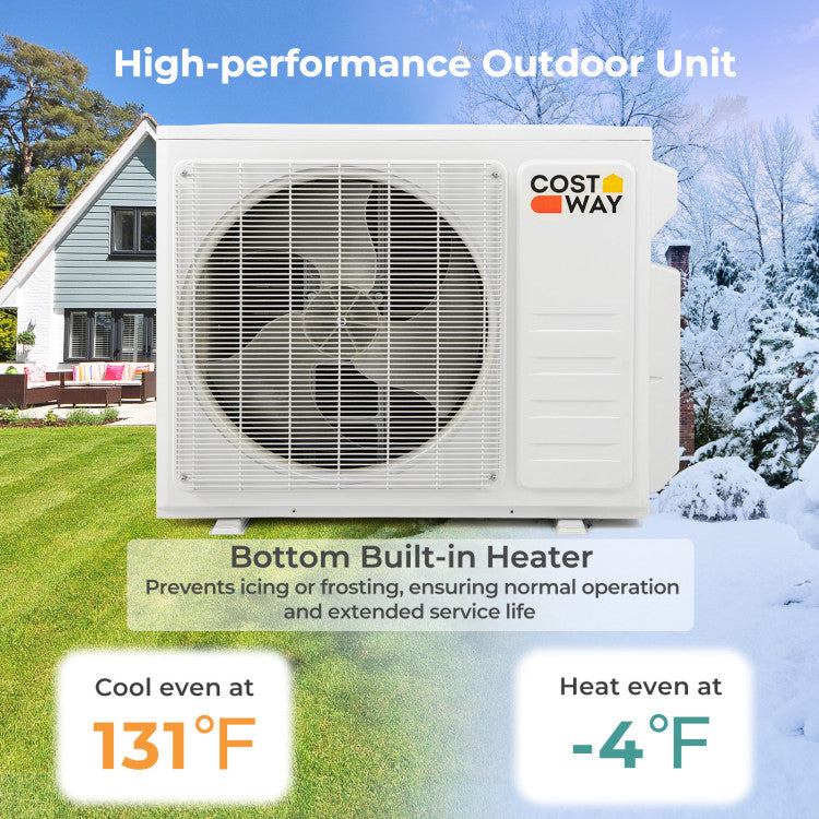 36000 BTU 2 Zone Mini Split Air Conditioner 21.5 SEER2 Wall Mount Ductless Inverter AC Unit with Remote Control and Installation Kit