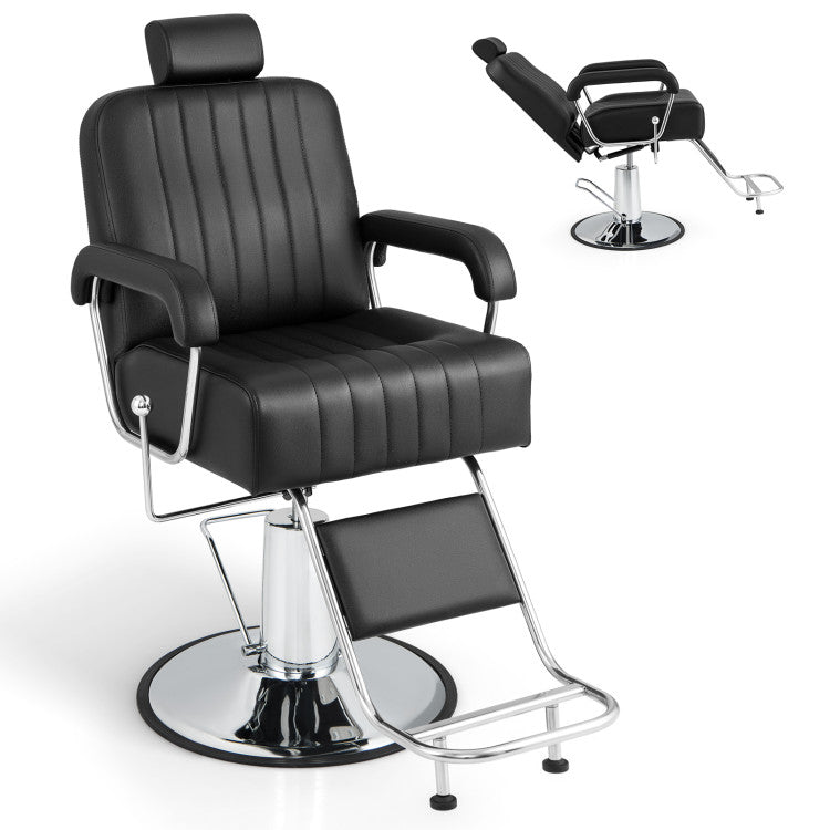 360 Degrees Swivel Salon Chair Heavy Duty Hydraulic Recline Barber Chairs with Adjustable Headrest and Backrest