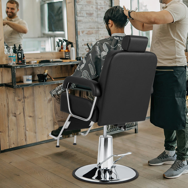 360 Degrees Swivel Salon Chair Heavy Duty Hydraulic Recline Barber Chairs with Adjustable Headrest and Backrest