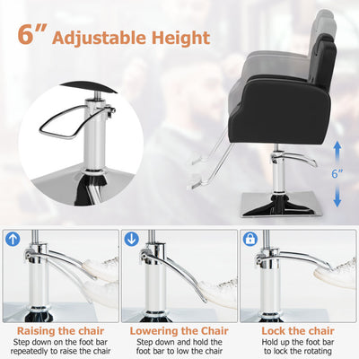 360° Swivel Salon Chair Heavy Duty Barber Hairstylist Chair with Adjustable Headrest and Seat Height