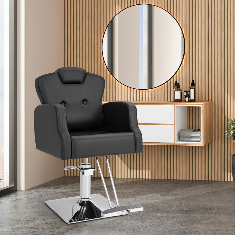 360° Swivel Salon Chair Heavy Duty Barber Hairstylist Chair with Adjustable Headrest and Seat Height