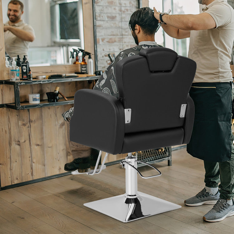 360° Swivel Salon Chair Heavy Duty Barber Hairstylist Chair with Adjustable Headrest and Seat Height