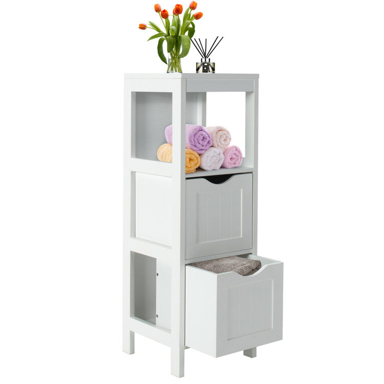 Freestanding Storage Cabinet with 2 Removable Drawers for Bathroom