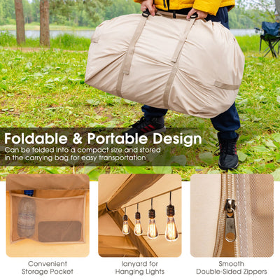 4-6 People Inflatable Camping Tent Outdoor Portable Glamping Tent Blow Up Cabin House with Carrying Bag and Pump for Camping