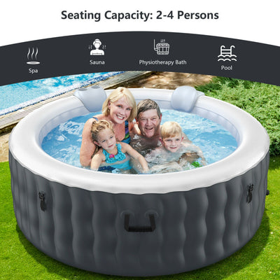 71" x 27" 4 Person Inflatable Hot Tub Spa with 108 Massage Bubble Air Jets and Filter Cartridge