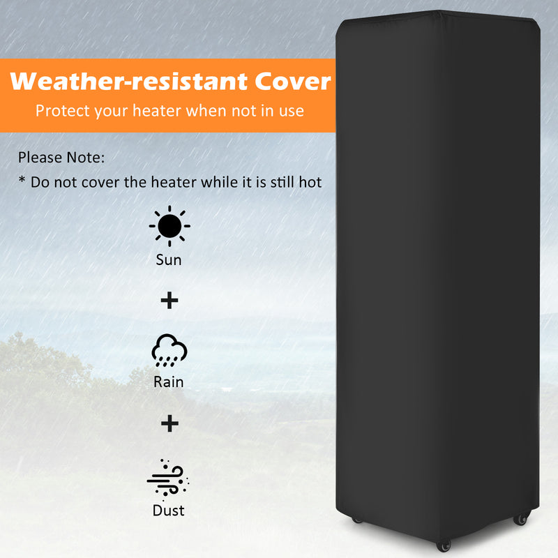 41000 BTU Outdoor Propane Gas Heater with Waterproof Cover and Lockable Wheels