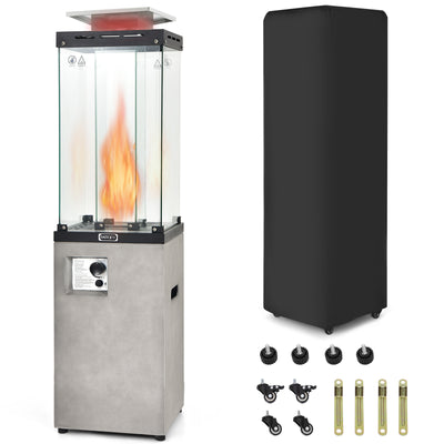 41000 BTU Outdoor Propane Gas Heater with Waterproof Cover and Lockable Wheels