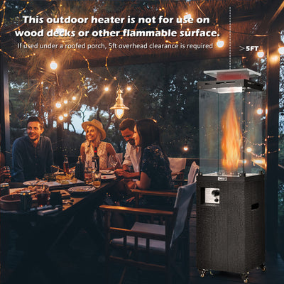 41000 BTU Outdoor Propane Gas Heater with Waterproof Cover and Lockable Wheels