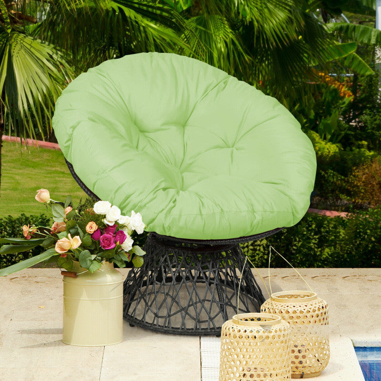 Rattan Papasan Chair Ergonomic 360-Degree Swivel with Soft Cushion