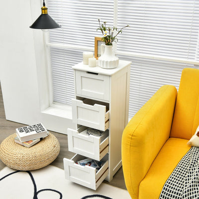 Free-Standing Side Storage Organizer with 4 Drawers