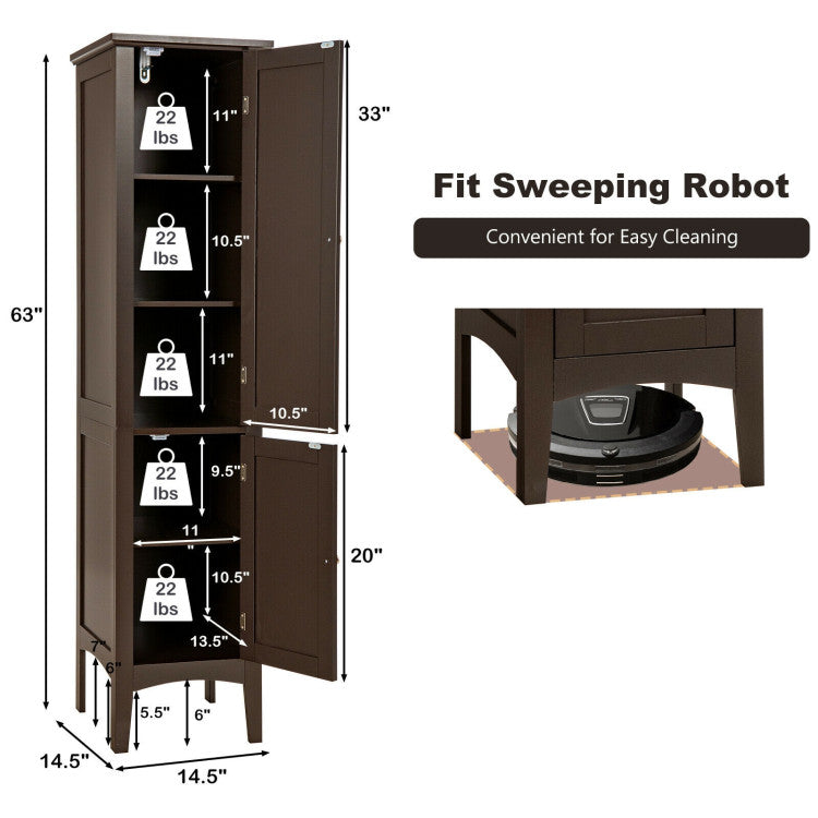 Freestanding Bathroom Storage Cabinet for Kitchen and Living Room