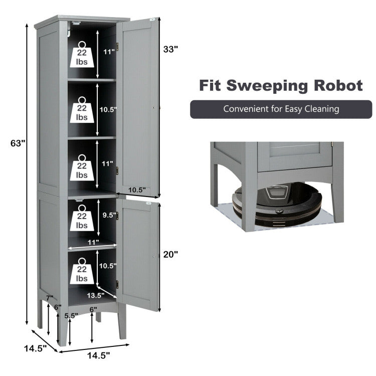 Freestanding Bathroom Storage Cabinet for Kitchen and Living Room