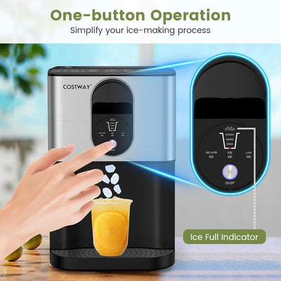 56 Lbs/24H Portable Self Dispensing Nugget Ice Maker Countertop Chewable Ice Maker with Self-Cleaning Function and Removable Water Tank