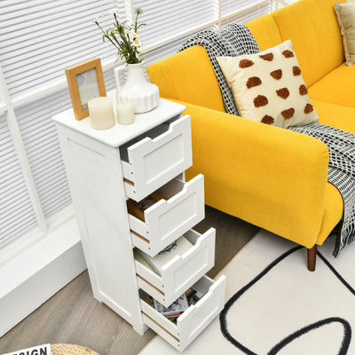 Free-Standing Side Storage Organizer with 4 Drawers