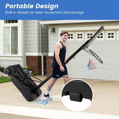 6.5-10 FT Outdoor Portable Basketball Hoop Heavy-Duty Adjustable Basketball Goal System with Fillable Base and Wheels