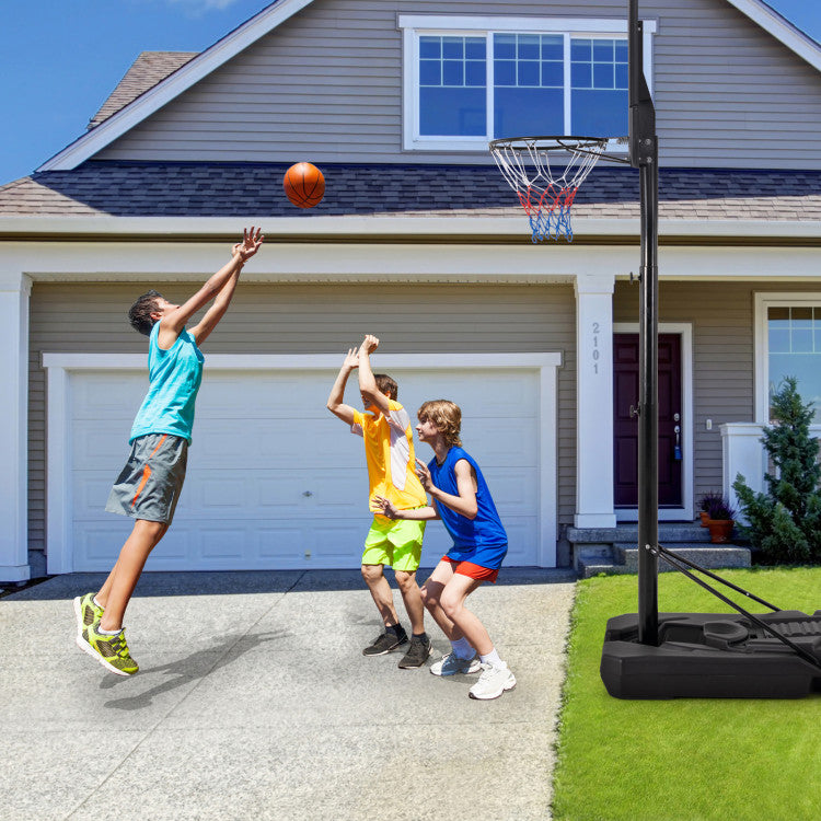 6.5-10 FT Outdoor Portable Basketball Hoop Heavy-Duty Adjustable Basketball Goal System with Fillable Base and Wheels